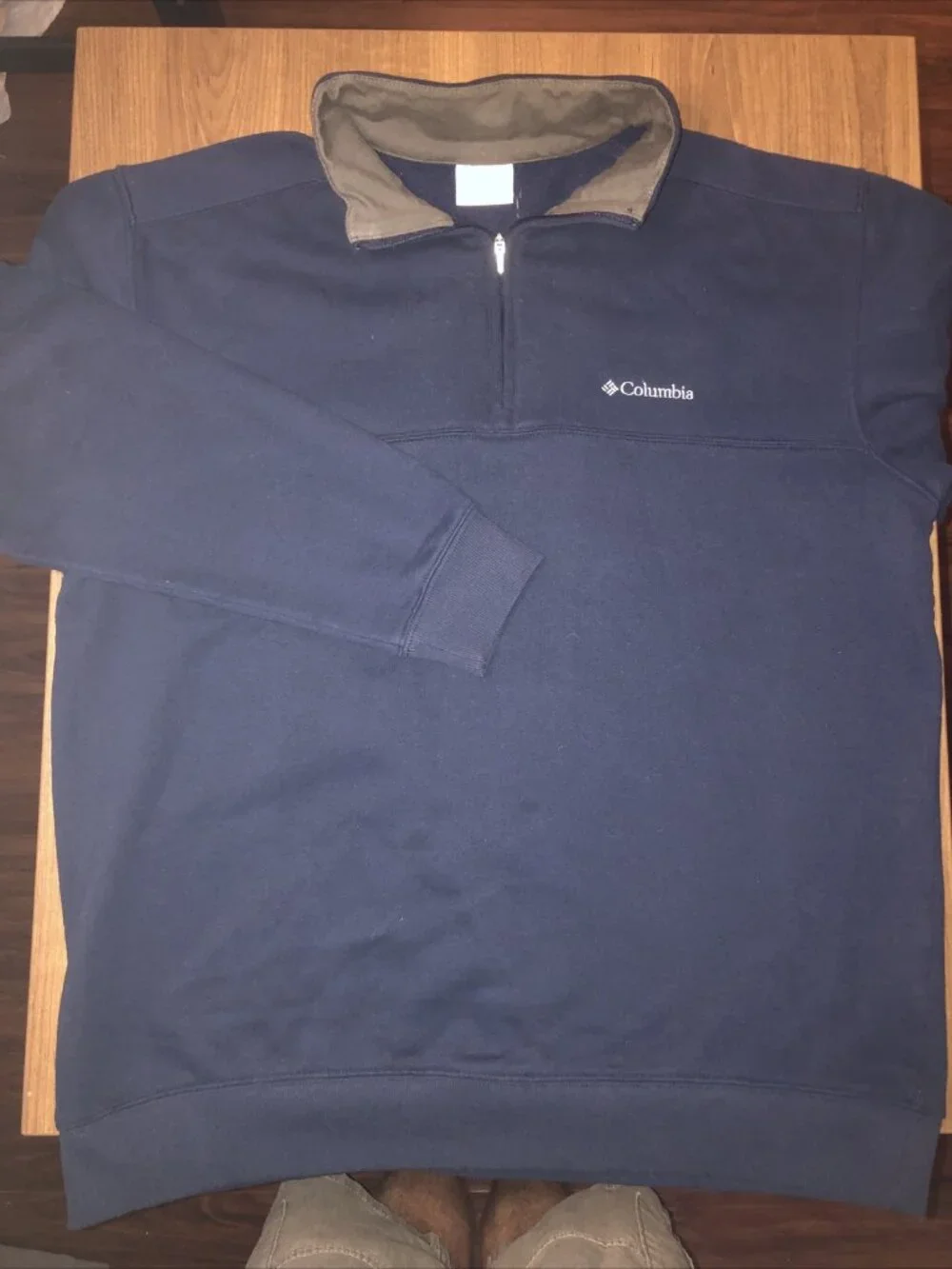 Columbia Sweater Pullover 1/4 Zip Size Large Blue Casual Fall Winter SOFT